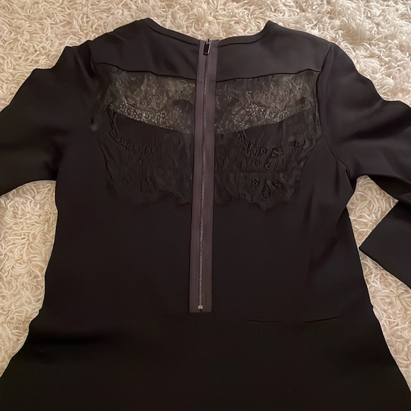 Etcetera Black A-line dress, size M. Lace detailing front & back, zipper closure - Picture 4 of 6